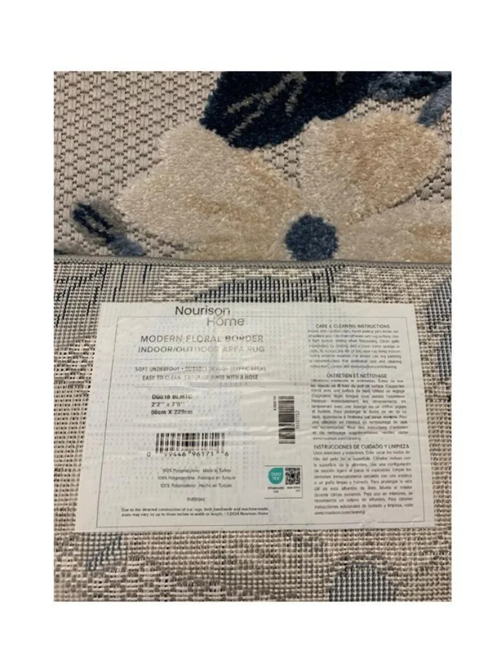 Nourison Modern Floral Border Indoor/Outdoor Runner Rug 2'2